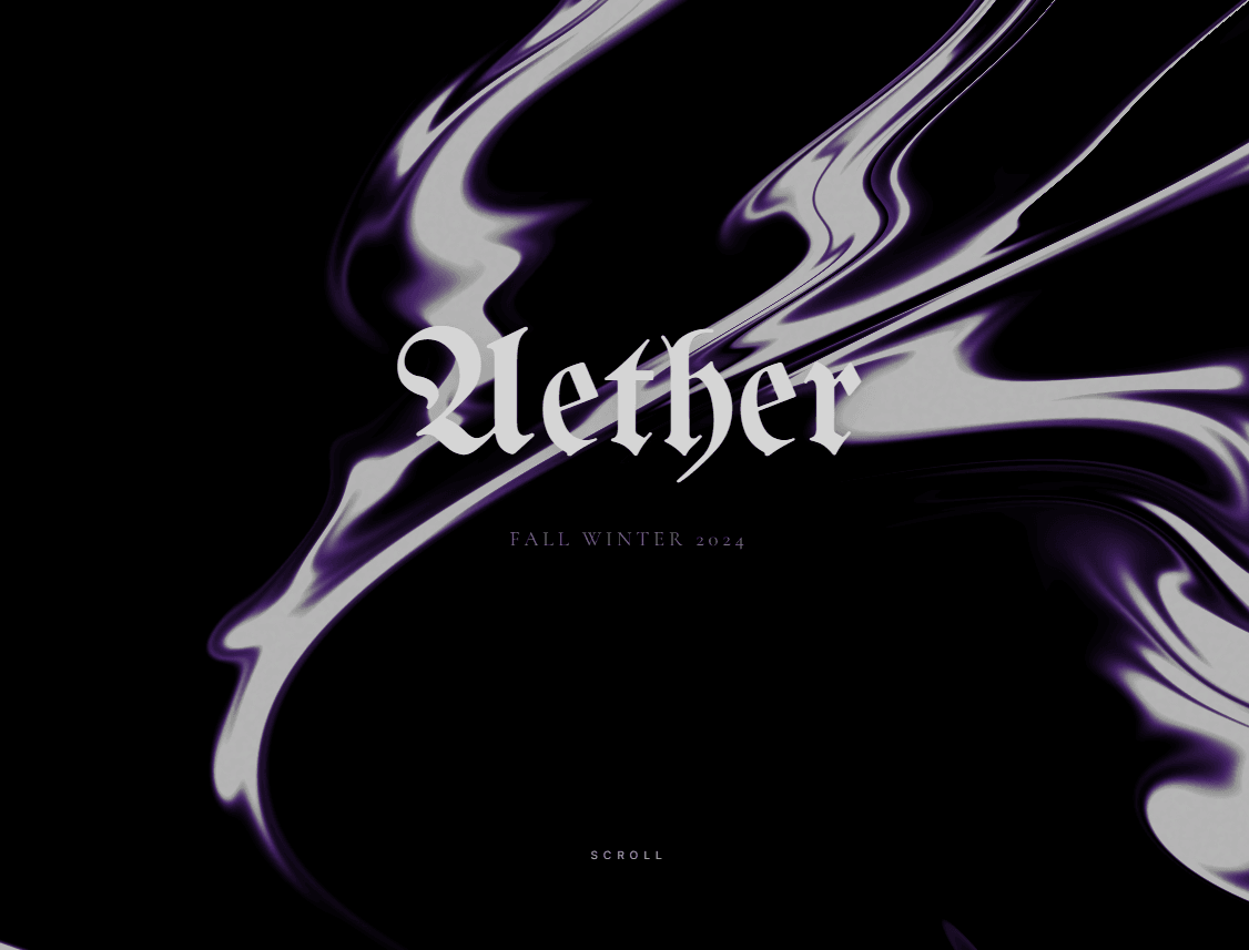 Aether — dark fashion e‑commerce concept