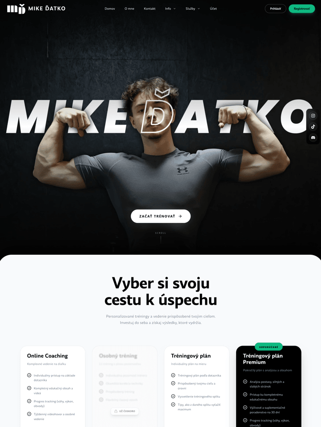 Mike Ďatko — online coaching & fitness brand